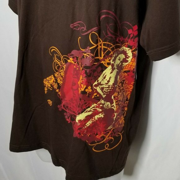 Marc Ecko Mens Brown Sexy Girl Graphic T-Shirt Size 2XL - Picture 3 of 4